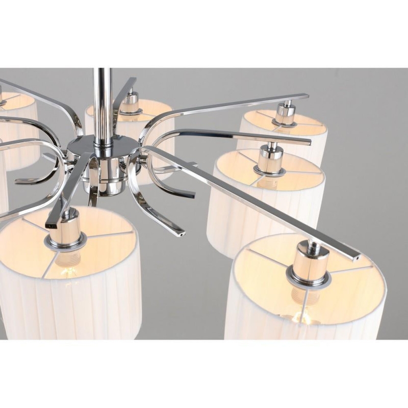 Изображение товара Потолочная люстра Omnilux 342 OML-34207-08 современная тканевая белая Италия