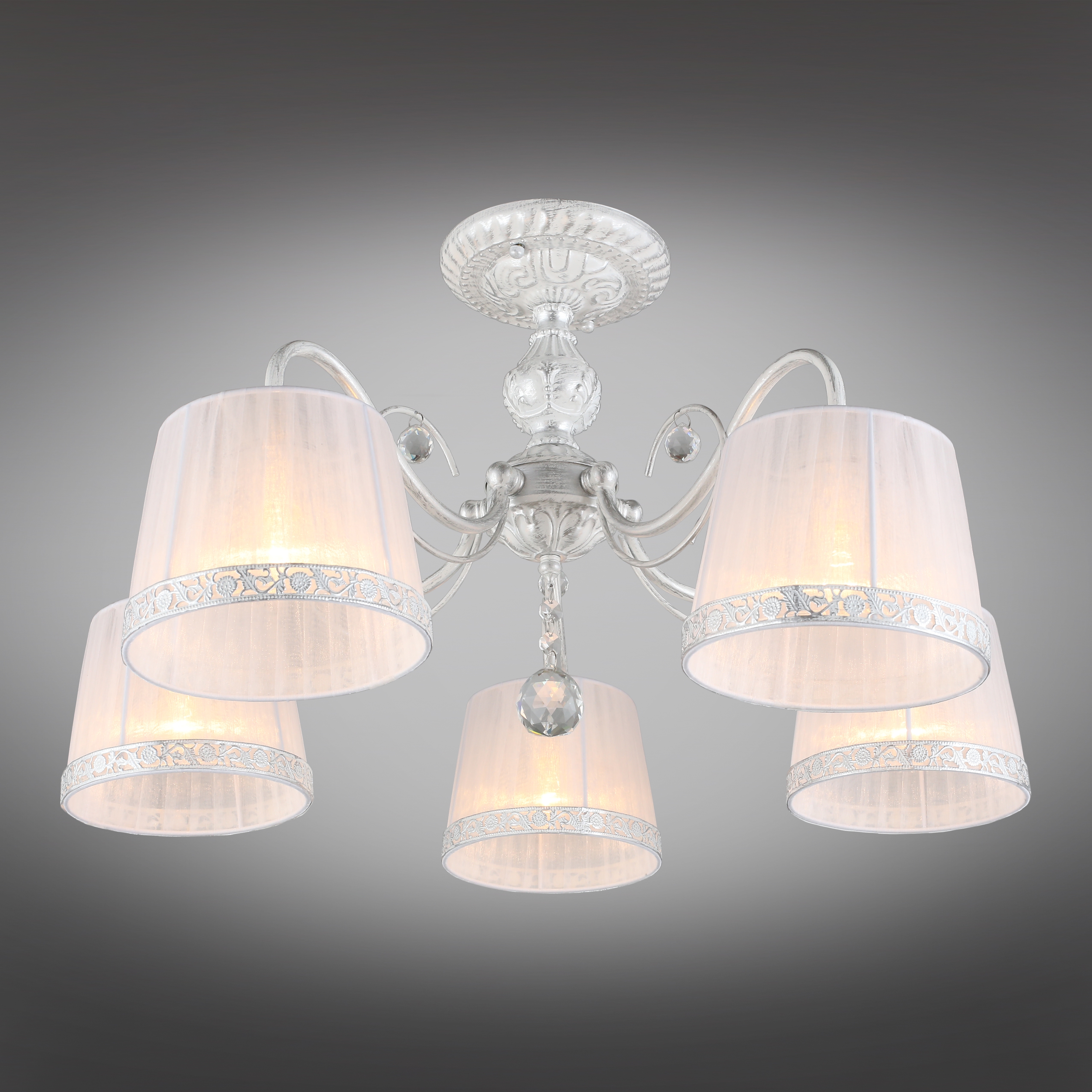 Изображение товара Потолочная люстра хрустальная на штанге Omnilux Campovaglio OML-54117-05 с подвесками