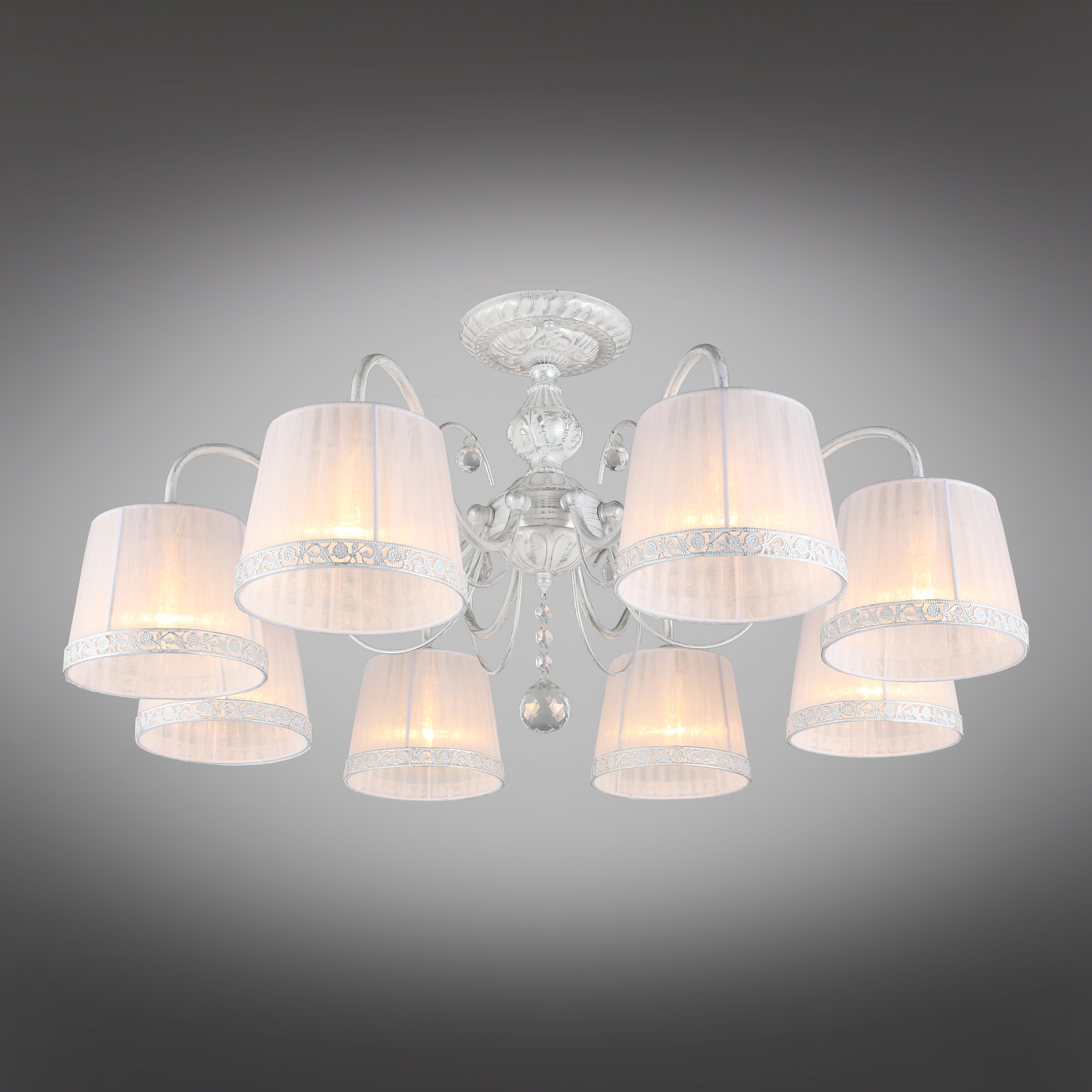 Изображение товара Потолочная люстра хрустальная на штанге Omnilux Campovaglio OML-54117-08 с подвесками