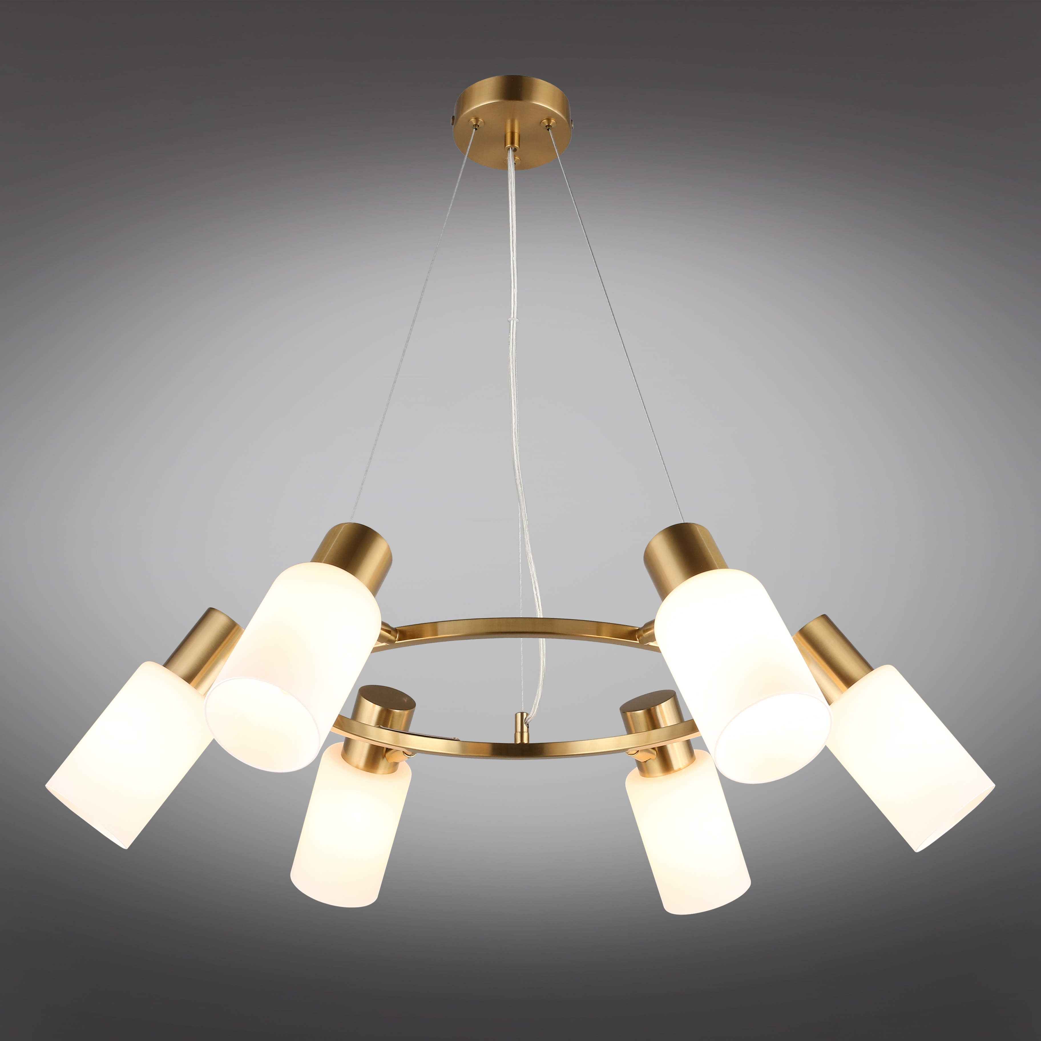 Изображение товара Подвесная люстра Omnilux Ales OML-69103-06 стиль модерн 6 плафонов белый стекло италия