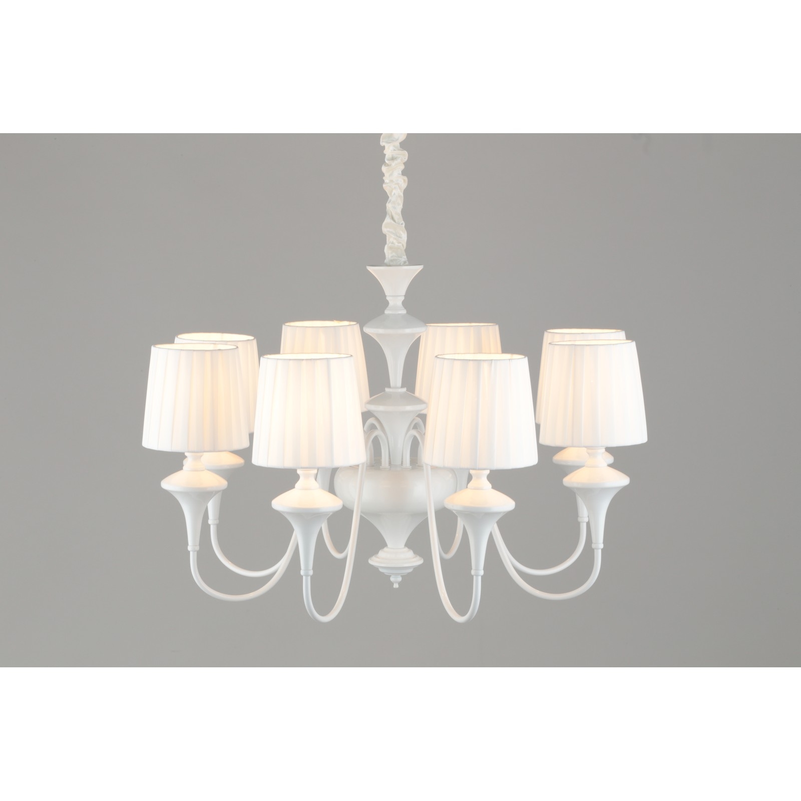 Изображение товара Подвесная люстра Omnilux 725 OML-72503-08 с тканевыми плафонами в стиле прованс