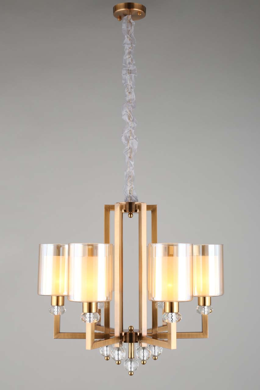 Изображение товара Подвесная люстра Omnilux Maranello OML-80003-06 с хрусталем и шестью плафонами