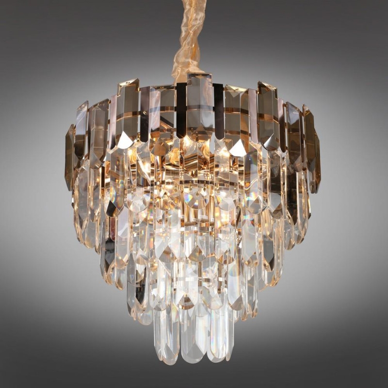 Изображение товара Подвесная хрустальная люстра Omnilux 813 OML-81303-13 13 ламп классика золотой цвет