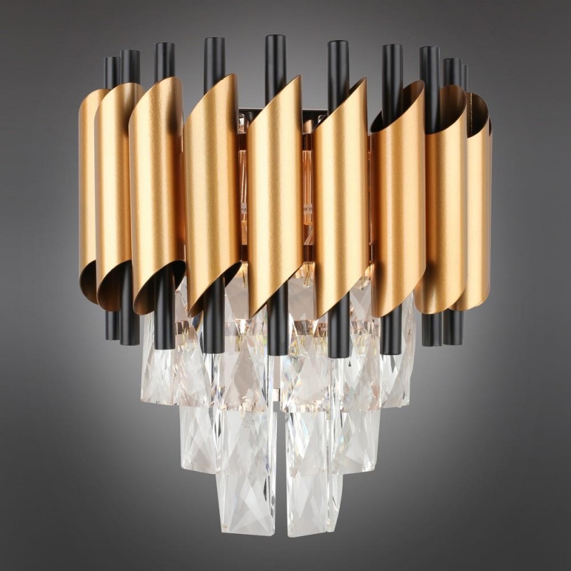 Изображение товара Настенный хрустальный светильник Omnilux 819 классический дизайн золото