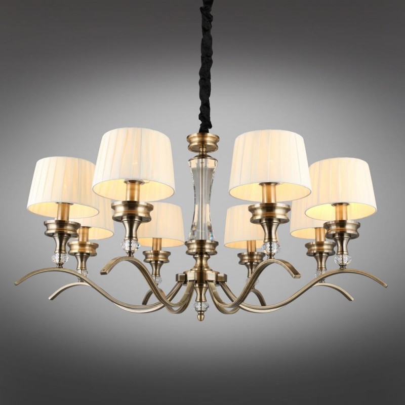 Изображение товара Подвесная люстра Omnilux 884 OML-88413-08 классический дизайн с тканевыми абажурами