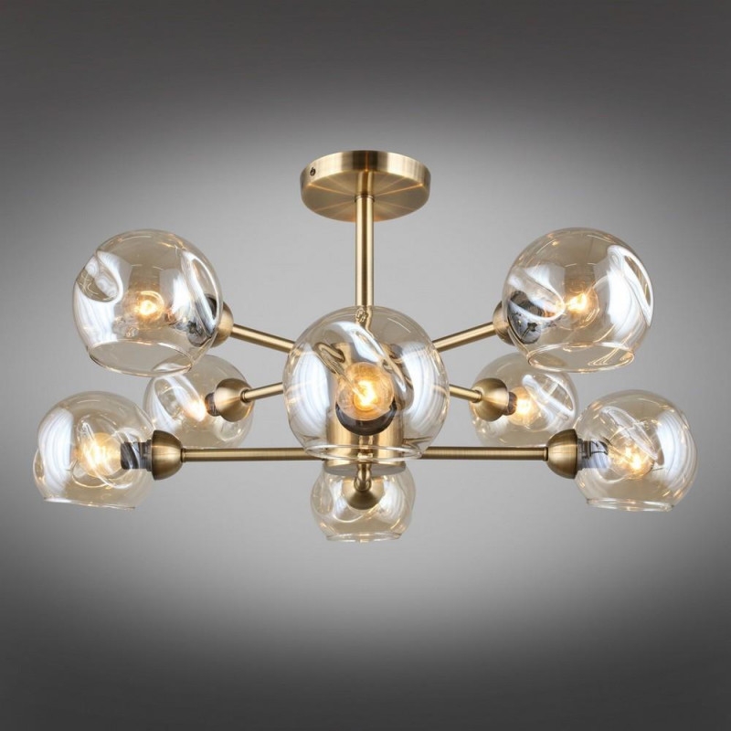 Изображение товара Потолочная люстра Omnilux 933 OML-93307-08 шарики с золотистым покрытием