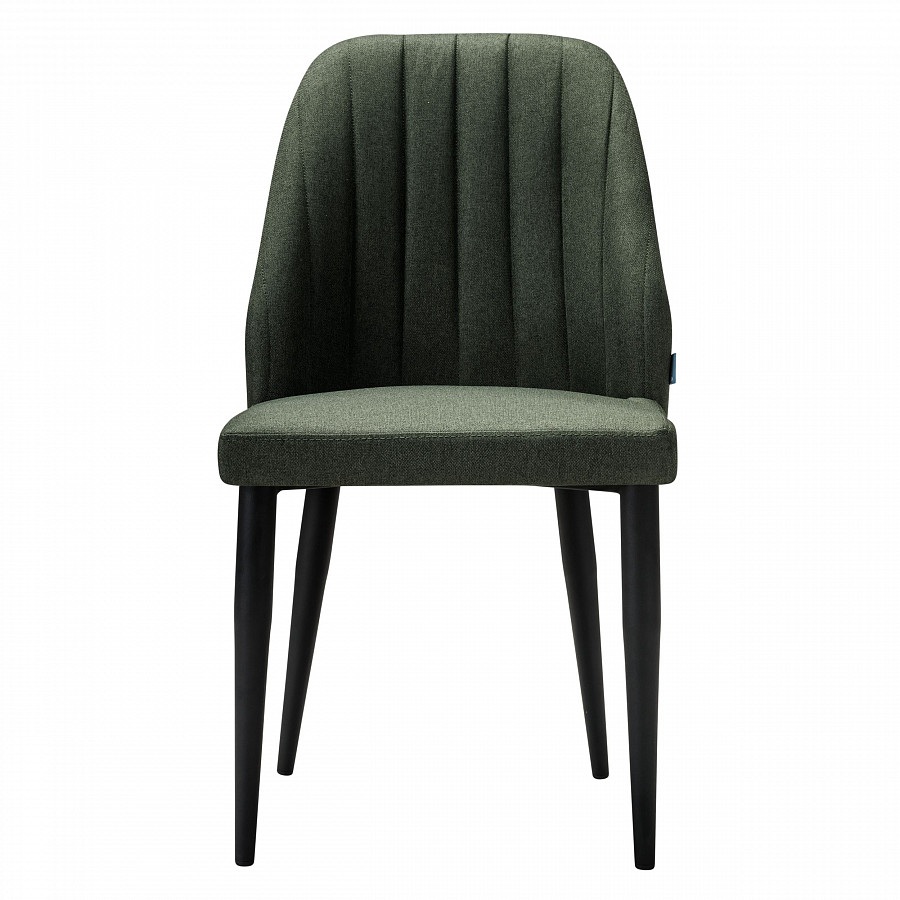 Изображение товара Обеденный стул R-Home Alen с металлическим каркасом и рогожкой зеленого цвета