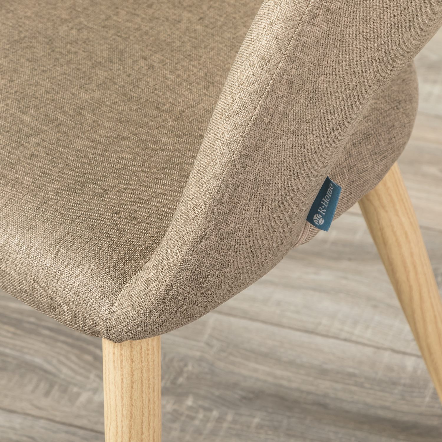 Изображение товара Обеденный стул R-Home Hugs бежевый из металла и рогожки