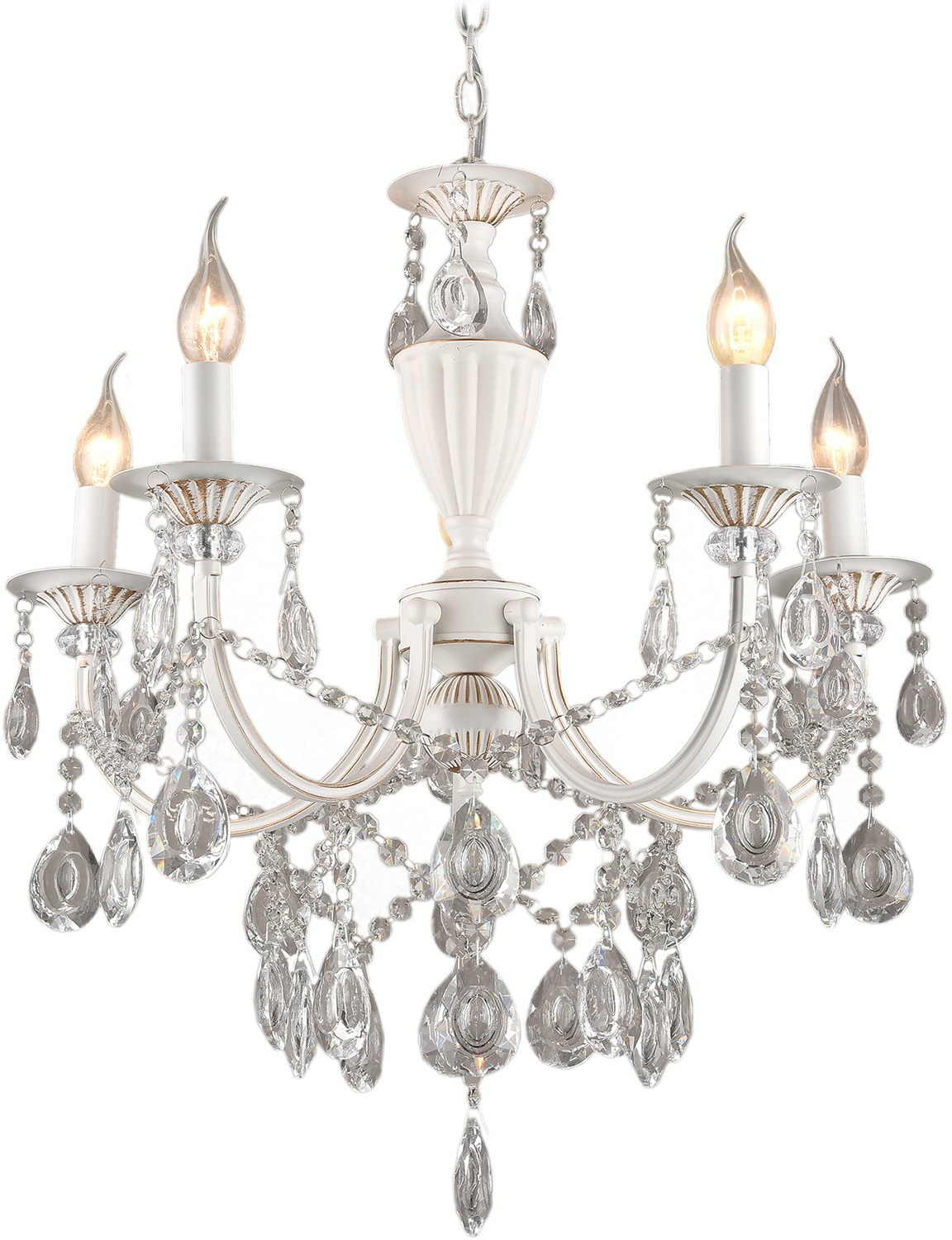 Изображение товара Подвесная классическая люстра Reluce 03517-0.4-05 на 5 ламп, белая и золото