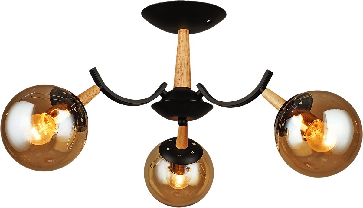 Изображение товара Стильная потолочная люстра на штанге Reluce 04512-0.3-03 в форме шара для интерьера в стиле лофт