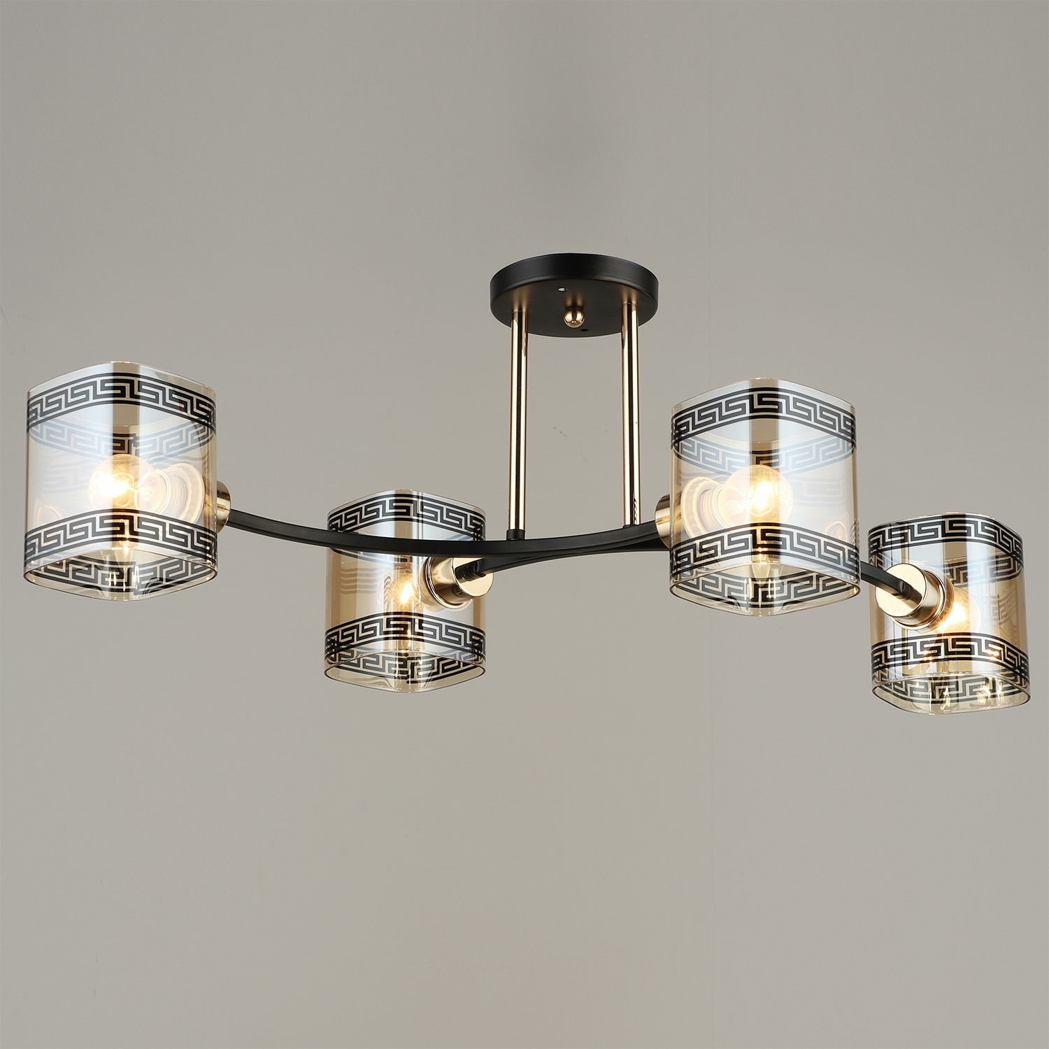 Изображение товара Потолочная люстра на штанге Reluce 04723-0.3-04 стиль модерн бронза и стекло