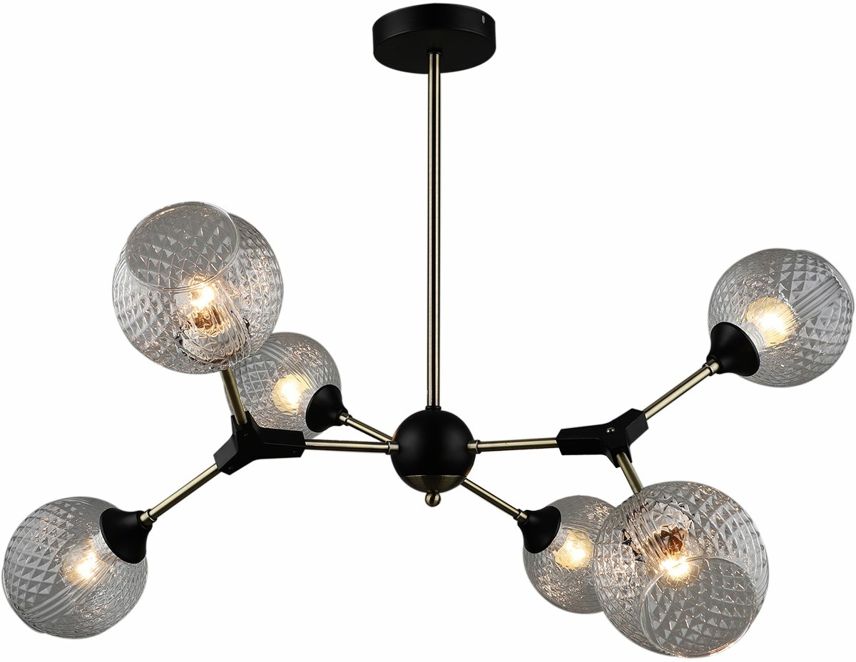 Изображение товара Потолочная люстра на штанге Reluce 04858-0.3-06 современный дизайн бронза стекло 6 ламп