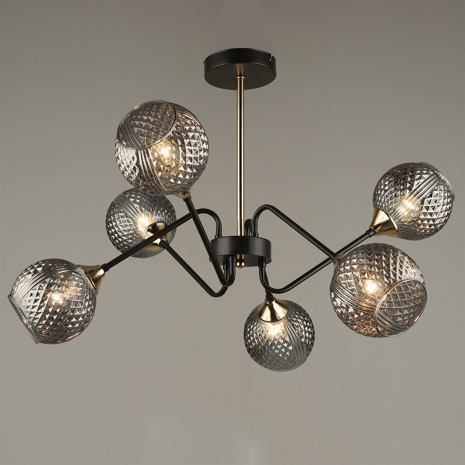 Изображение товара Потолочная люстра на штанге Reluce 04898-0.3-06 COFFEE+FGD Золото 6 плафонов