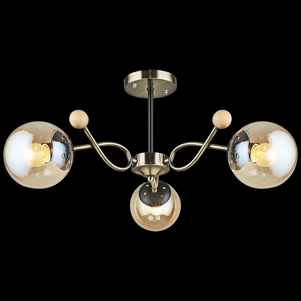 Изображение товара Потолочная люстра на штанге Reluce 02021-0.3-03 AB+BK в форме шара