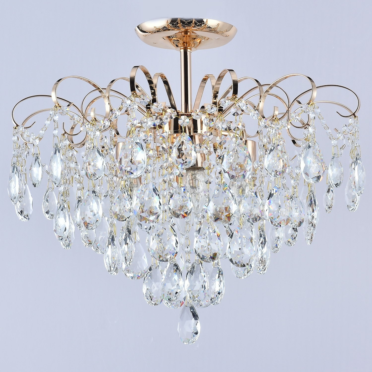 Изображение товара Потолочная люстра хрустальная на штанге Reluce 6 ламп Арт-Деко Золото