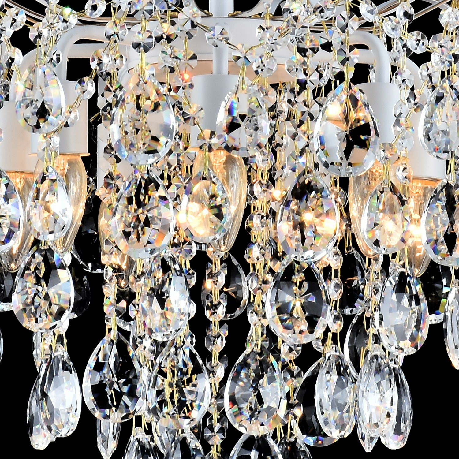 Изображение товара Потолочная люстра хрустальная на штанге Reluce 04055-0.3-07 WH+GOLD PN 7 ламп