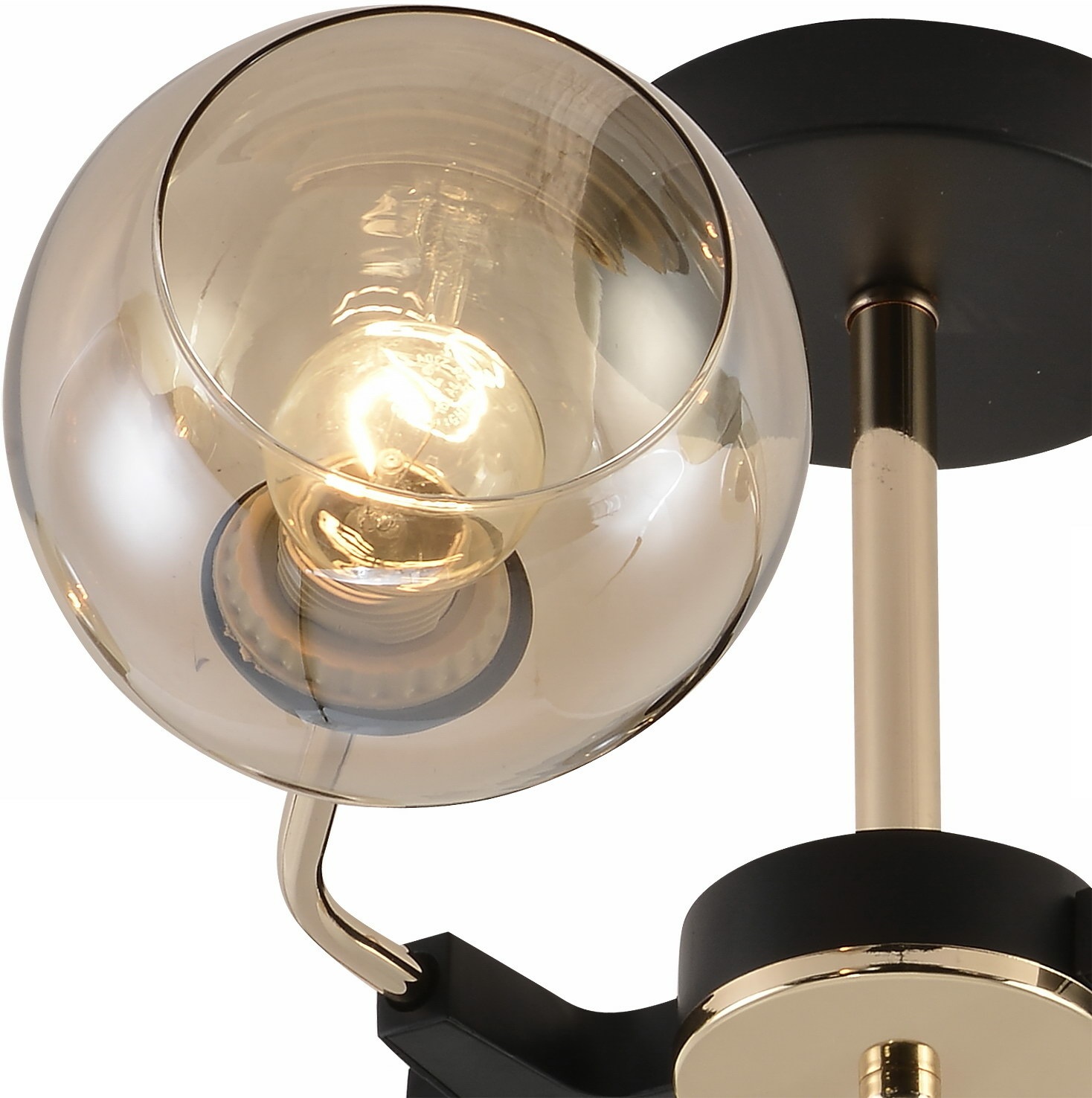 Изображение товара Потолочная люстра на штанге Reluce 01483-0.3-06 BK+FGD 6 ламп современный дизайн