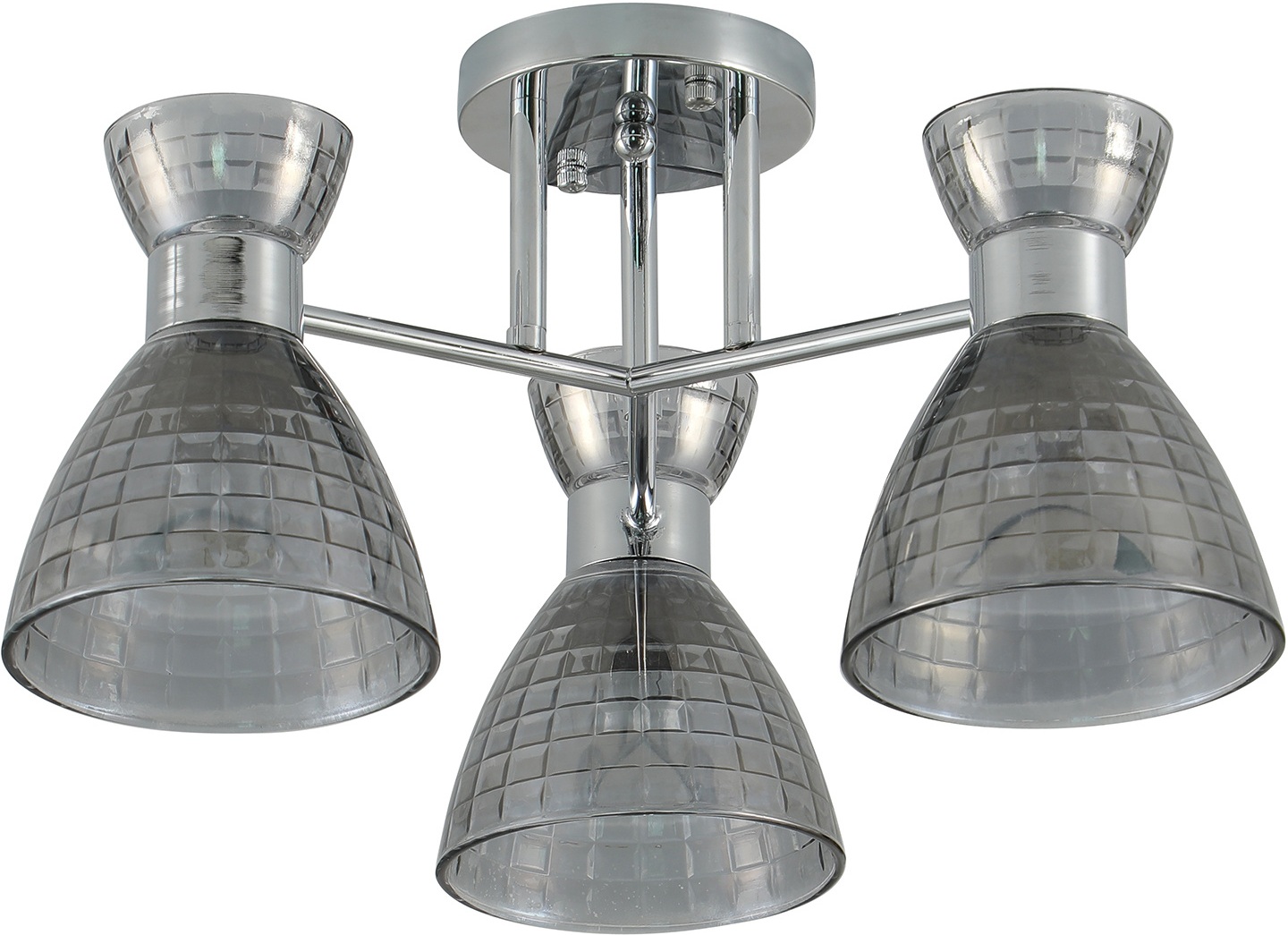 Изображение товара Потолочная люстра на штанге Reluce 07305-0.3-03 современная хром стекло 3 плафона