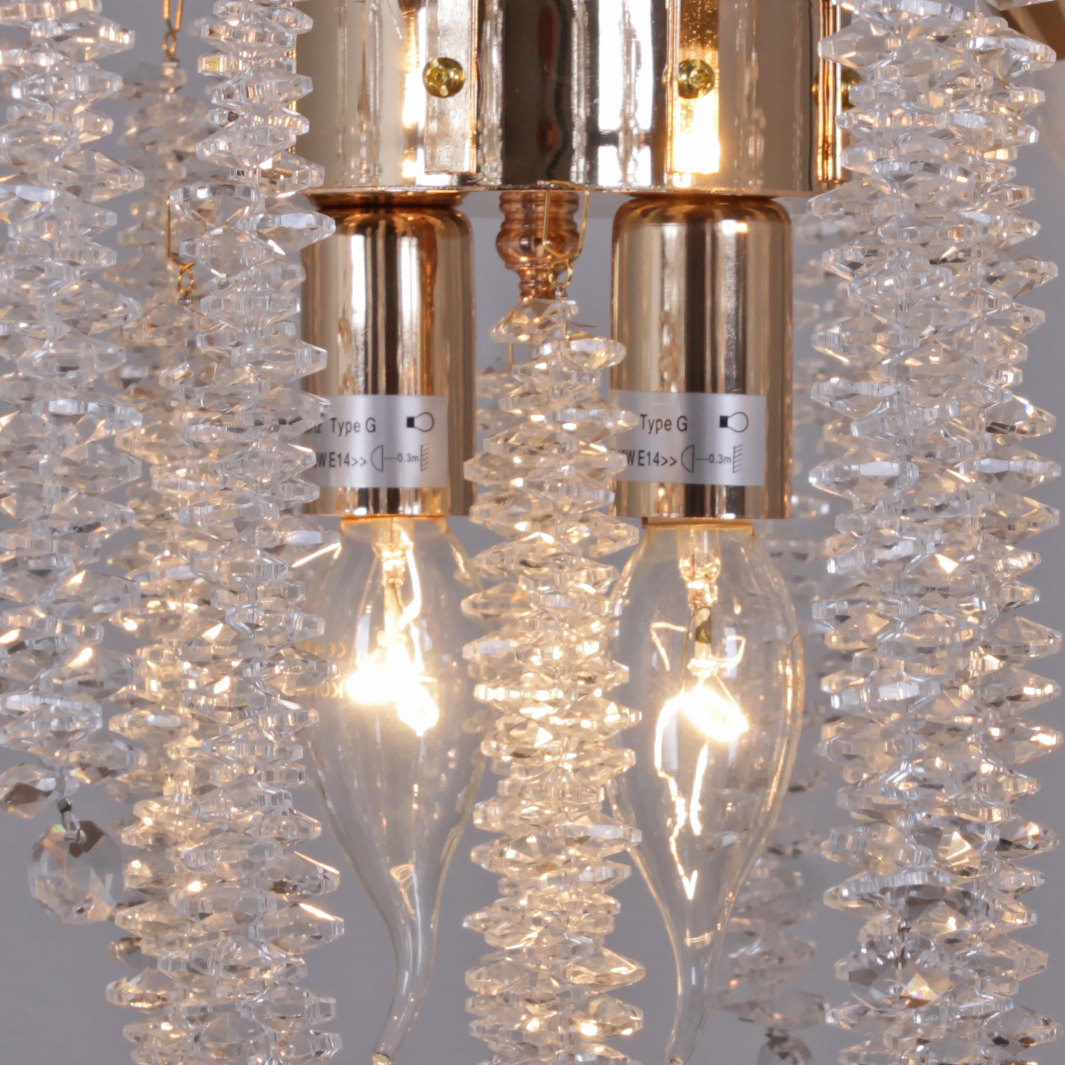 Изображение товара Подвесная хрустальная люстра Reluce 08286-0.4-08 FG с золотым покрытием