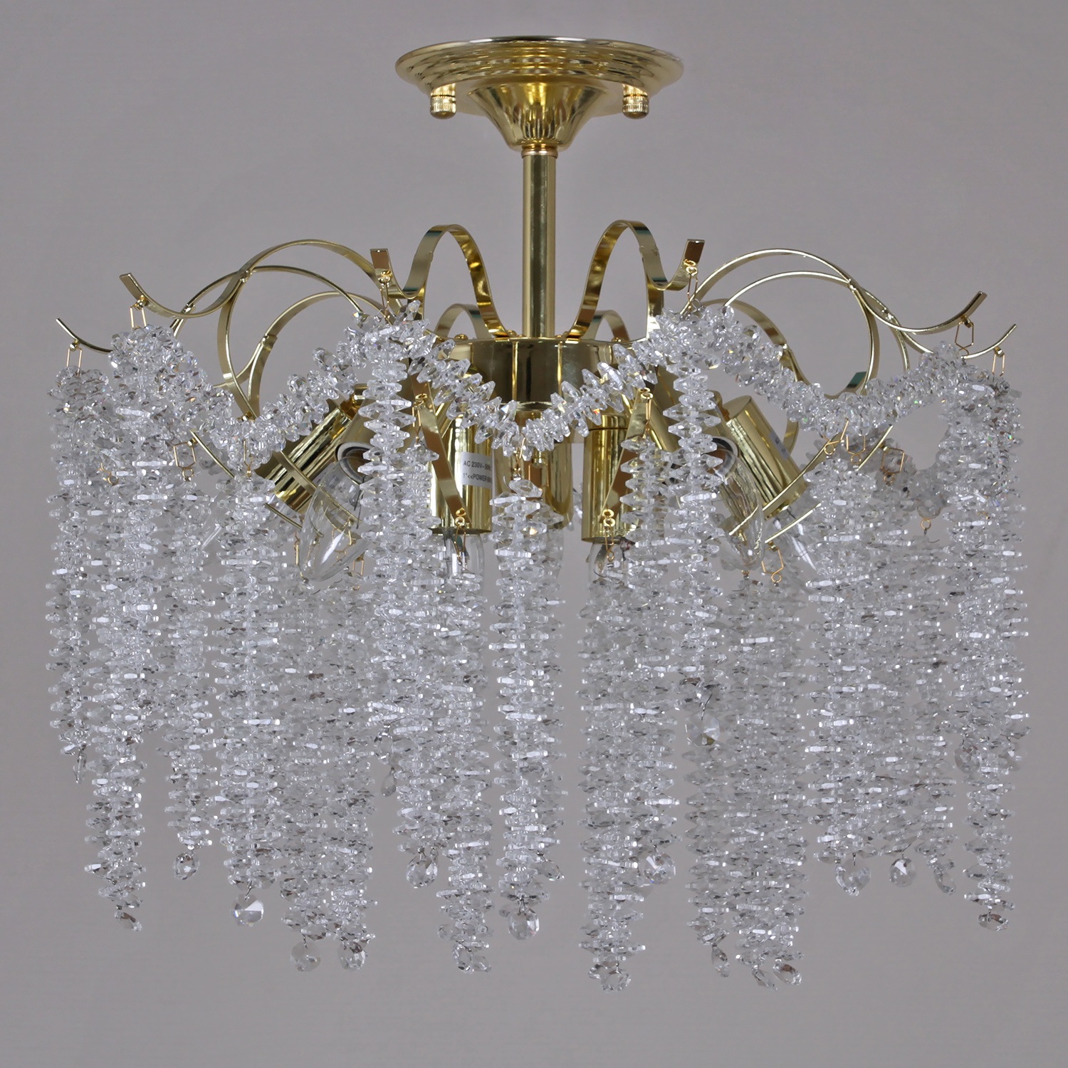 Изображение товара Люстра потолочная с арматурой из металла хрустальная на штанге Reluce 02384-0.3-5+2 FFG