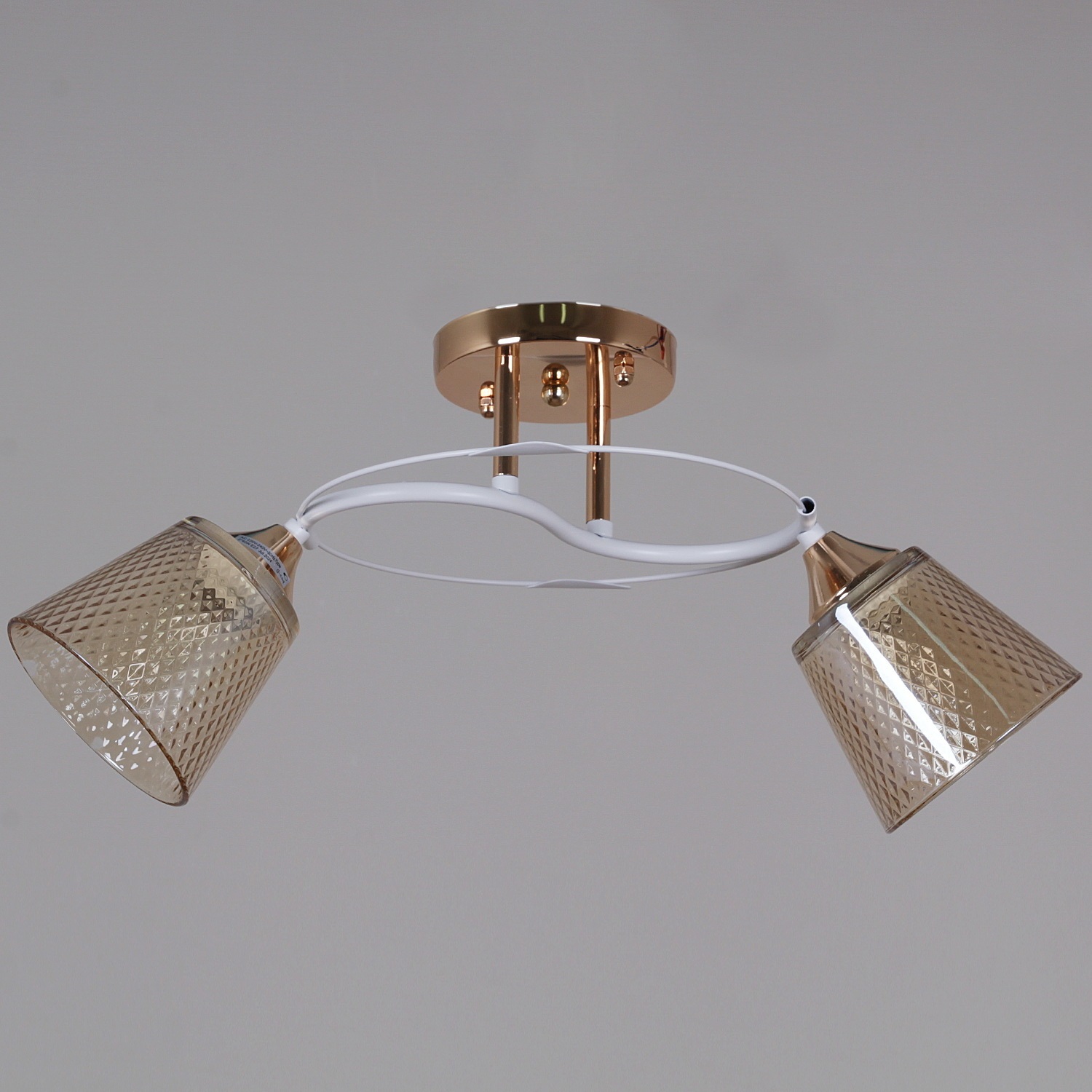 Изображение товара Потолочная люстра Reluce 06003-0.3-02 FG+WT с двумя плафонами