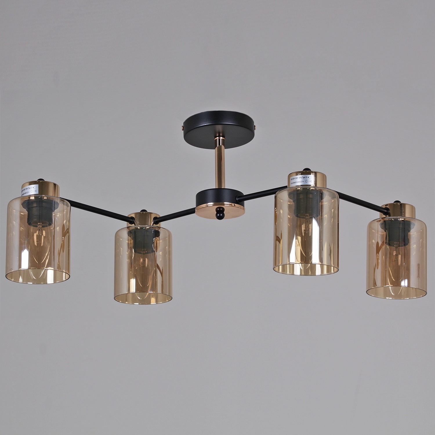 Изображение товара Потолочная люстра на штанге Reluce 01606-0.3-04 BK+FGD