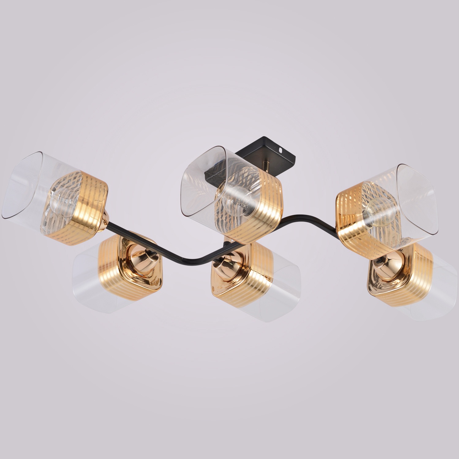 Изображение товара Потолочная люстра на штанге Reluce 01615-0.3-06 BK+FGD для комфортного освещения