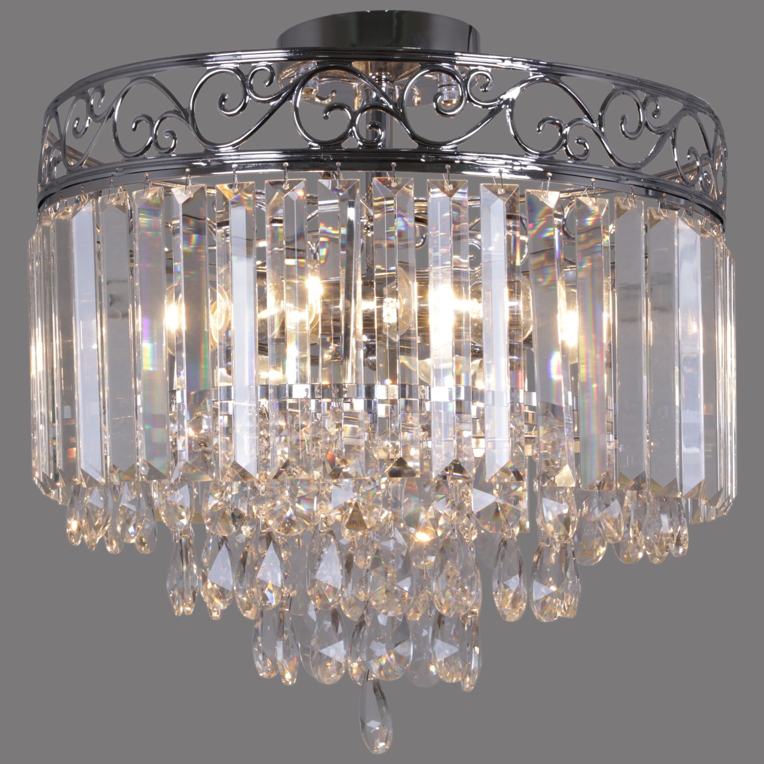 Изображение товара Потолочная люстра хрустальная на штанге Reluce 90183-0.3-06 CR классика и хром