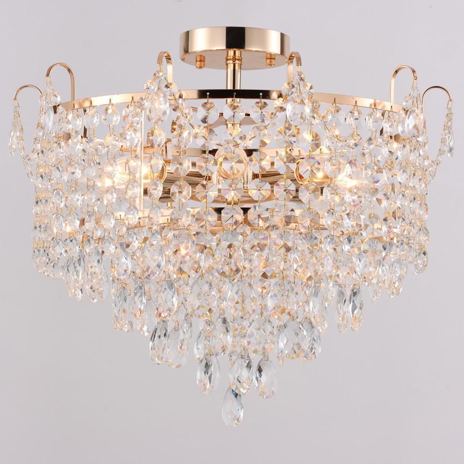 Изображение товара Потолочная люстра хрустальная на штанге Reluce 90192-0.3-06 FGD золотая