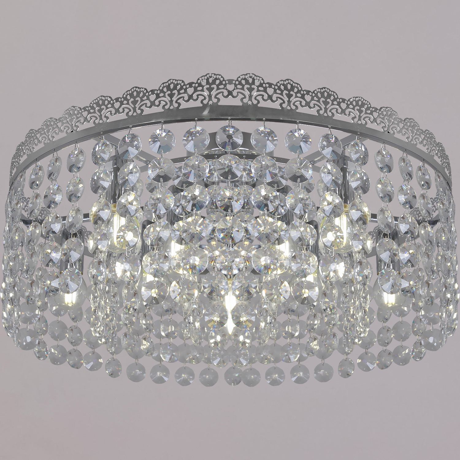 Изображение товара Потолочная хрустальная люстра Reluce 90330-0.3-10 CR классический стиль 10 ламп