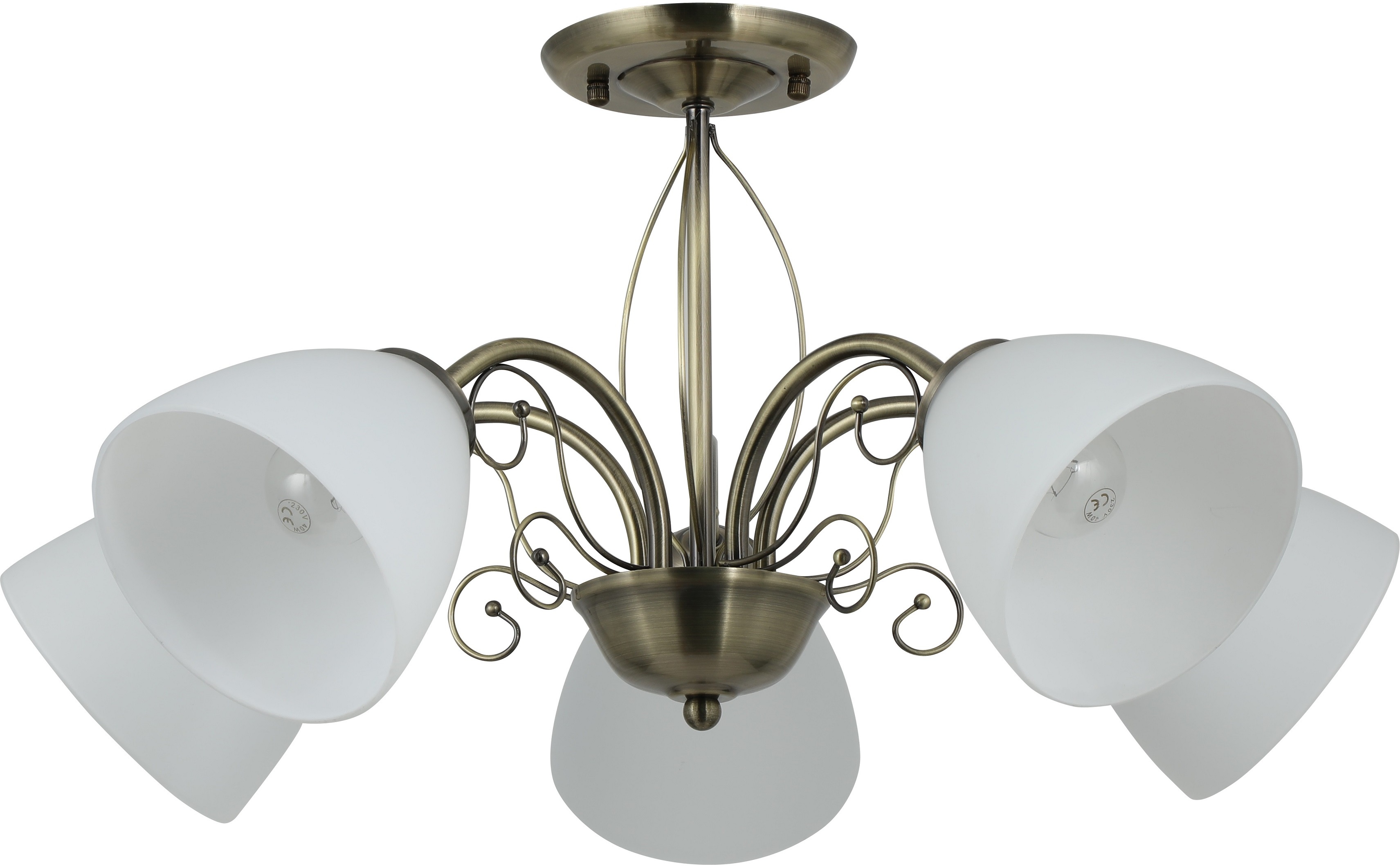 Изображение товара Потолочная люстра на штанге Rivoli Sue 9171-305 5 плафонов классика модерн бронза стекло