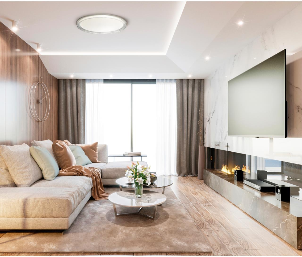 Изображение товара Настенно-потолочный светильник Sonex Depax 7643/DL LED 48Вт 4000K  IP43