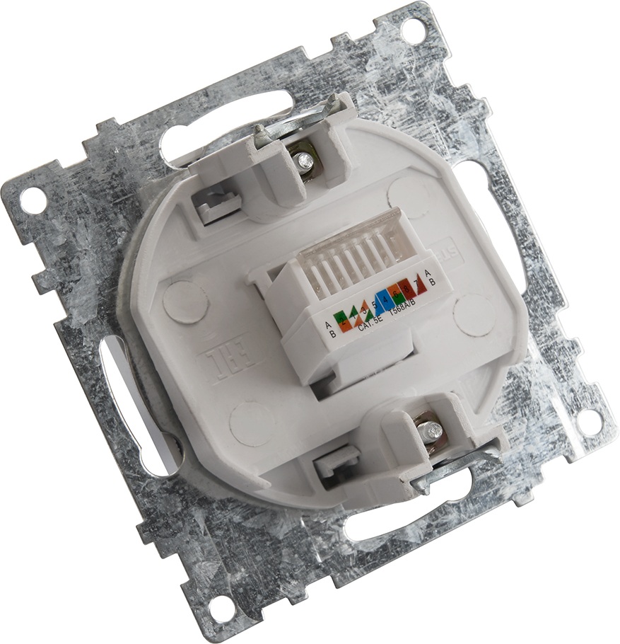 Изображение товара Розетка встраиваемая Ethernet RJ-45 (серебро) Stekker Катрин 39585 Изображение товара Розетка встраиваемая Ethernet RJ-45 (серебро) Stekker Катрин 39585