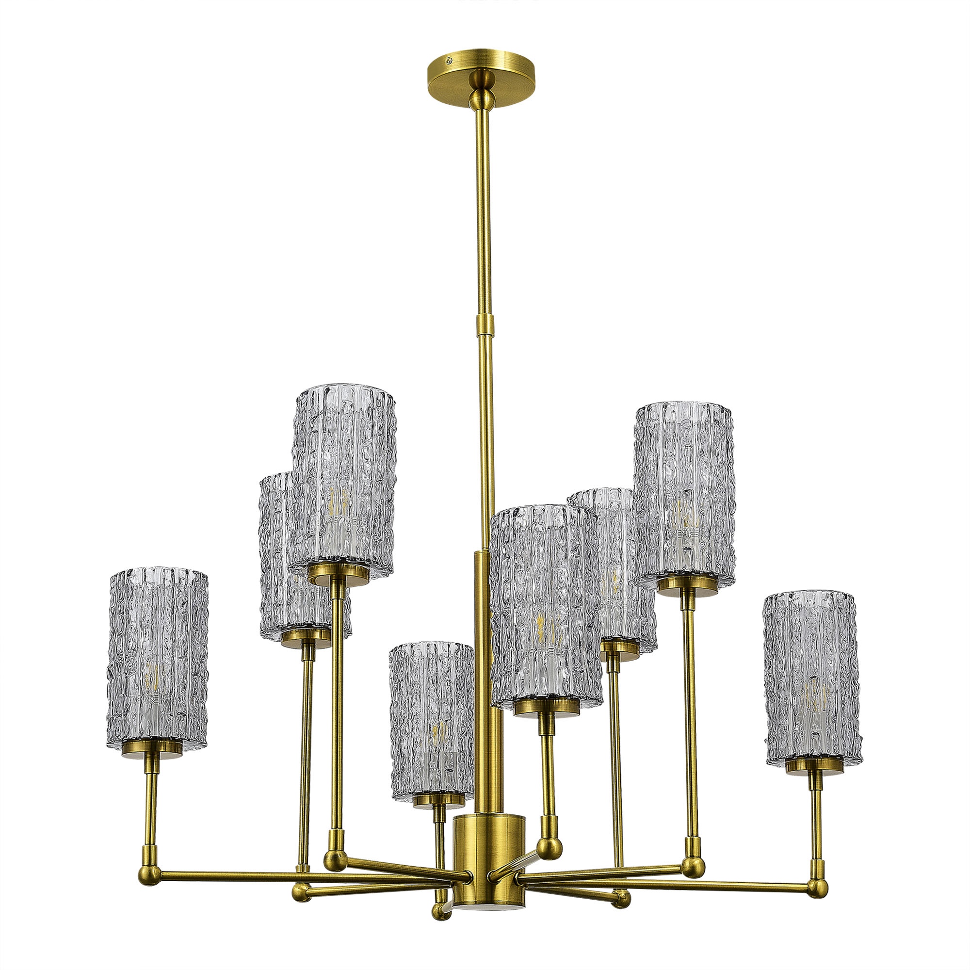 Изображение товара Потолочная люстра на штанге Gacciolo ST Luce 8xE27 дымчатый металл стекло модерн винтаж