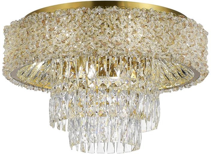 Изображение товара Потолочная люстра хрустальная ST Luce Seline SL1637.302.10 Латунь/Прозрачный, Янтарный E14 10*60W с подвесками