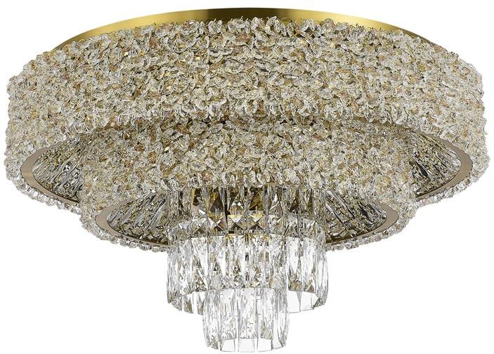 Изображение товара Потолочная люстра хрустальная ST Luce Seline SL1637.302.16 Латунь/Прозрачный, Янтарный E14 16*60W с подвесками