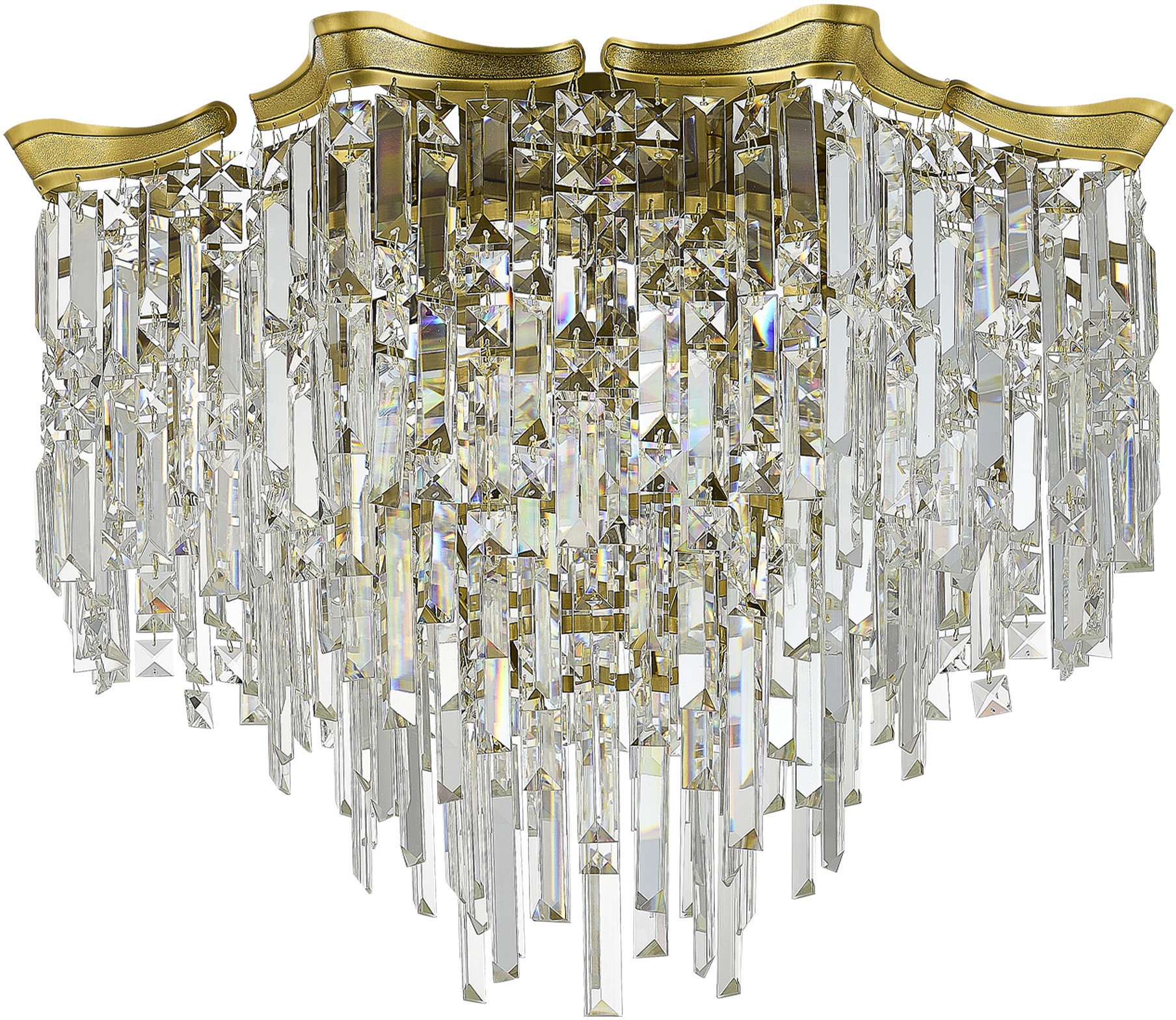 Изображение товара Потолочная люстра хрустальная ST Luce Ofelia SL1659.302.07 Латунь/Прозрачный E14 7*60W с подвесками