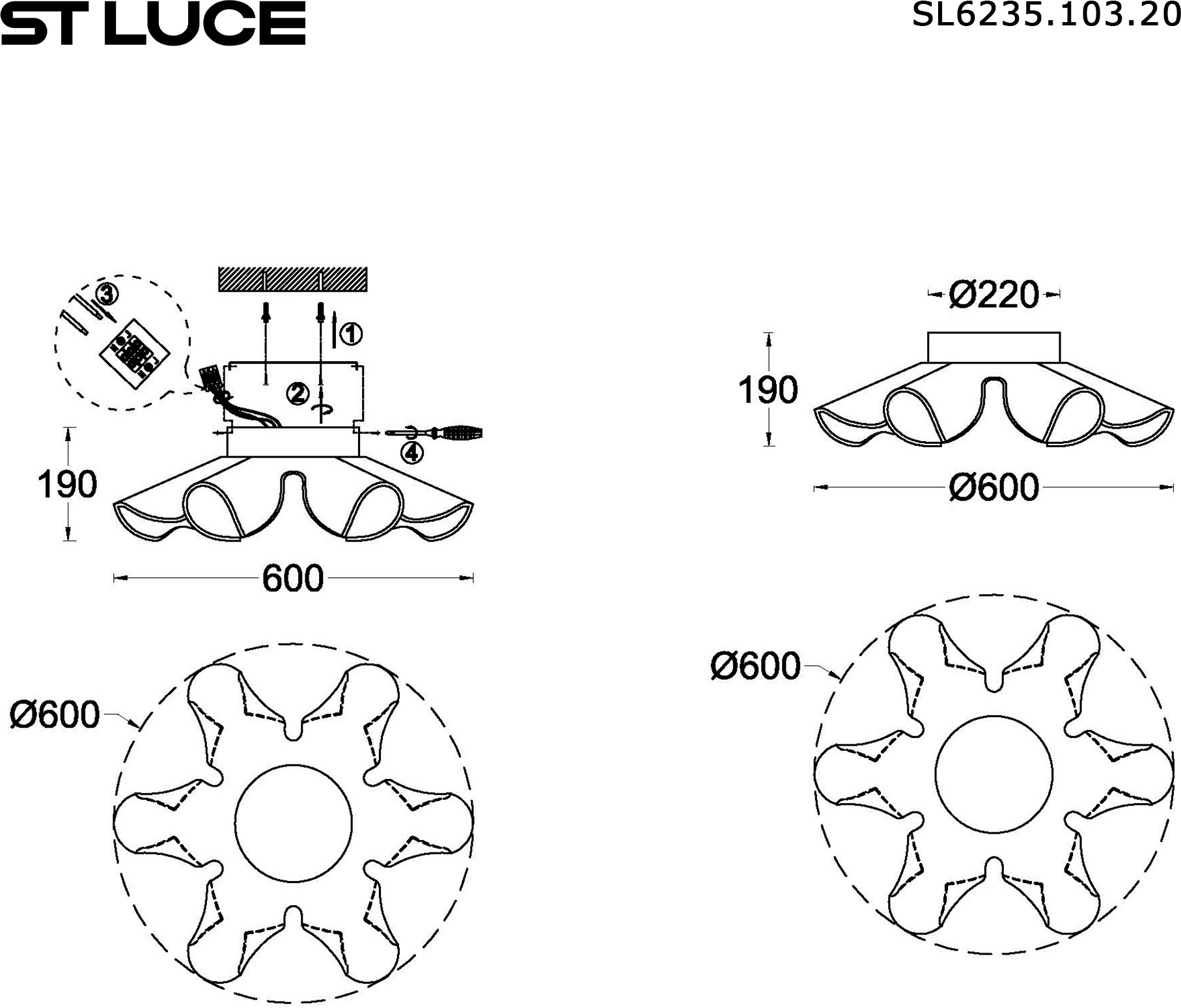 Изображение товара Потолочная люстра ST Luce Fairy SL6235.102.20 Никель/Прозрачный LED 1*20W 4000K