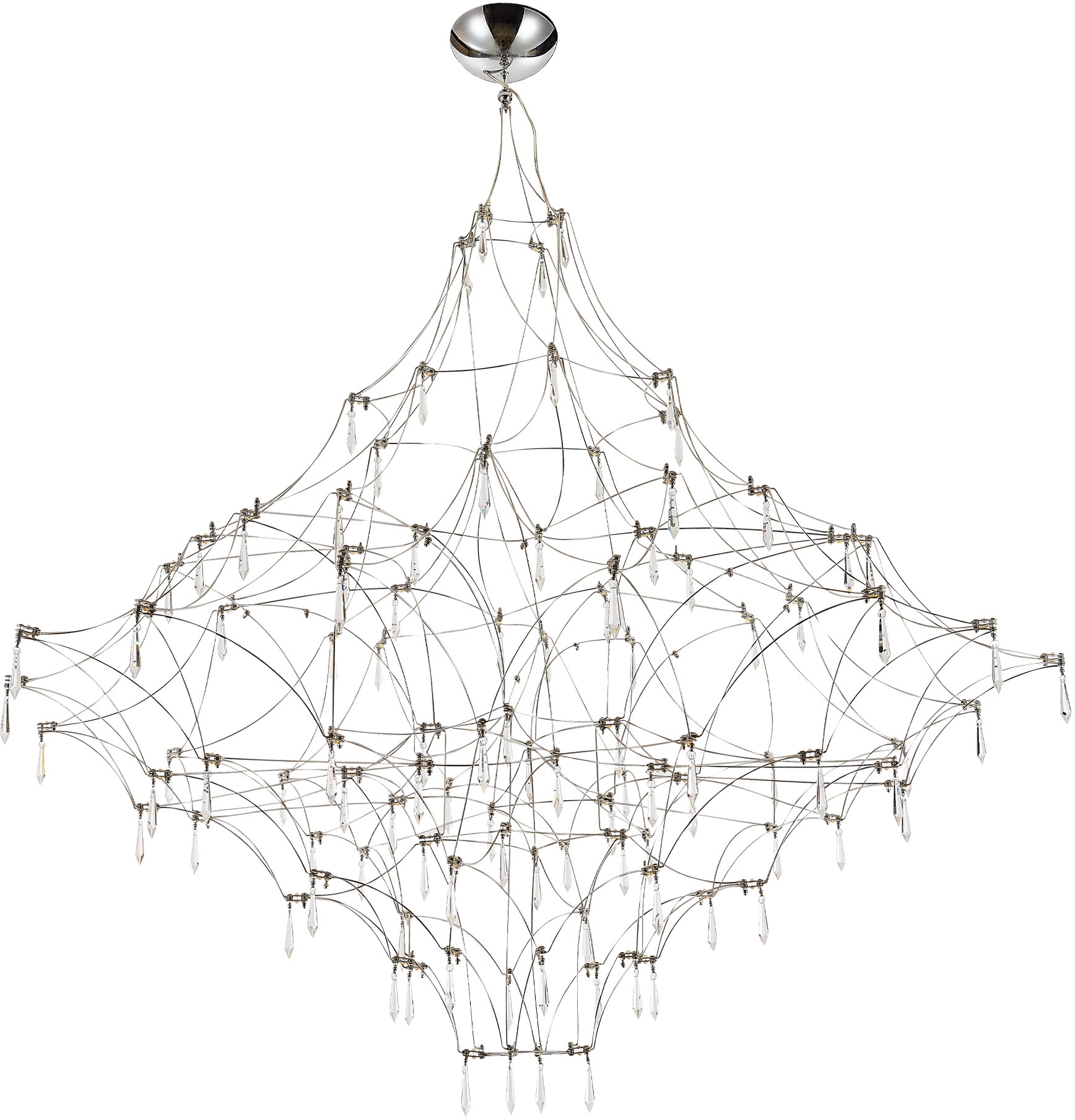 Изображение товара Подвесная люстра светодиодная ST Luce Gravetta SL6601.103.114 Хром/Прозрачный LED 114*0,5W 3000K