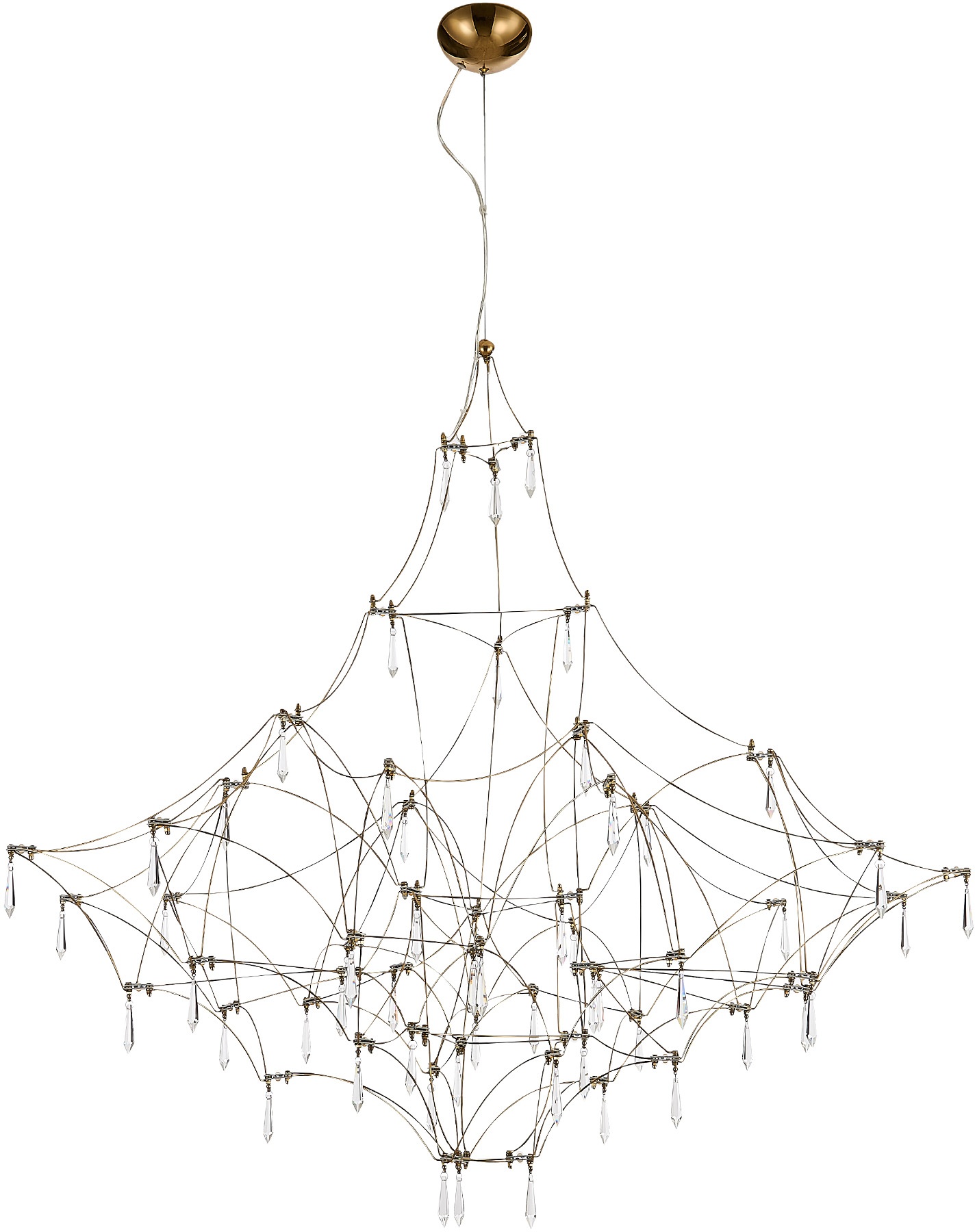 Изображение товара Подвесная люстра светодиодная ST Luce Gravetta SL6601.213.114 Золотистый/Прозрачный LED 114*0,5W 3000K