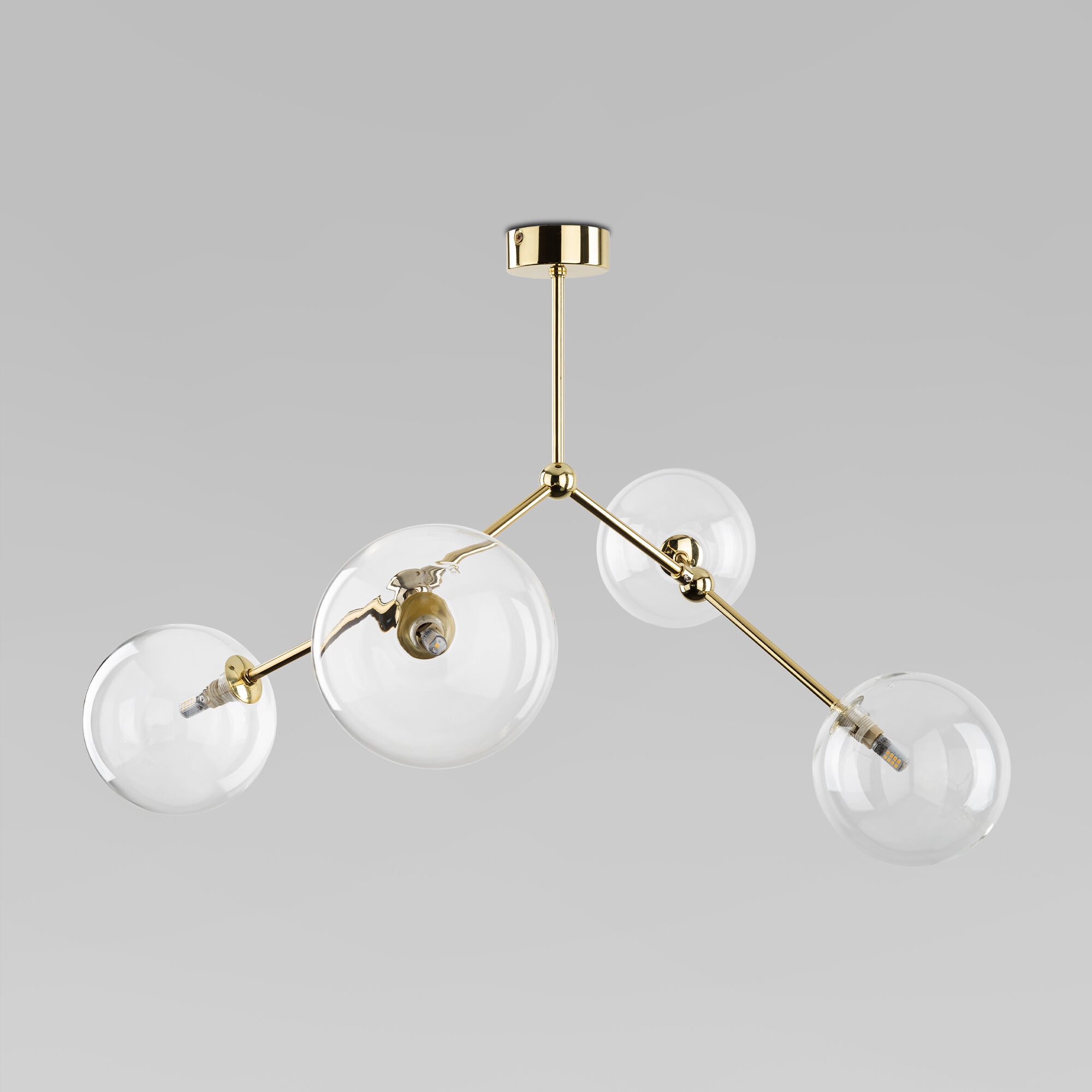Изображение товара Потолочная люстра TK Lighting Fairy 10070 на штанге 4 шара модерн золото стекло