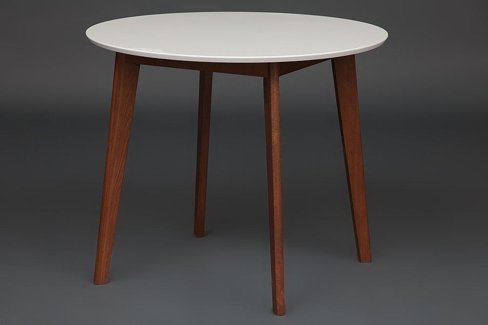 Стол обеденный BOSCO (Боско) Белый + Коричневый (основание бук ...