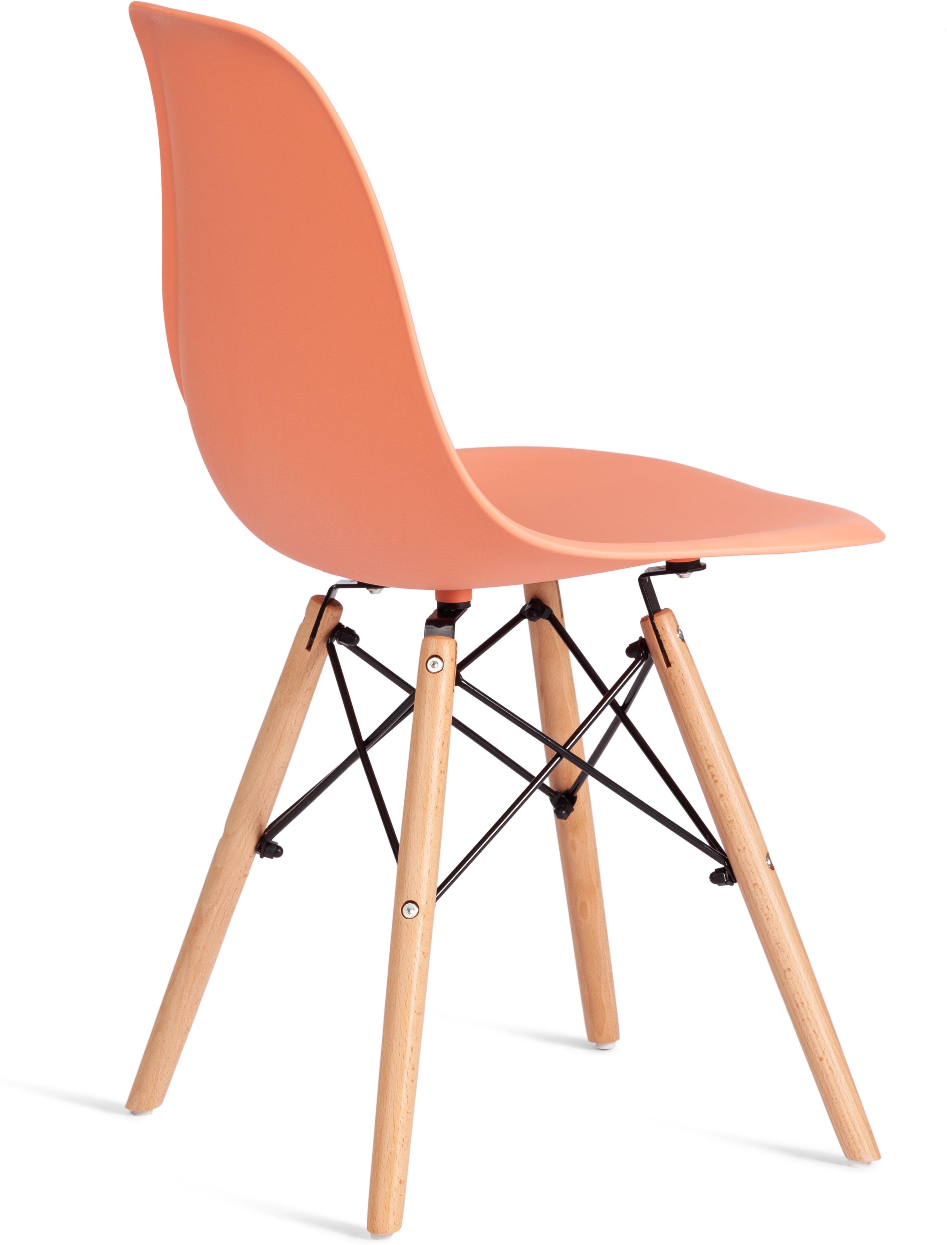 Обеденный стул Tetchair CINDY (Дерево бук,Металл,Пластик/Оранжевый ...