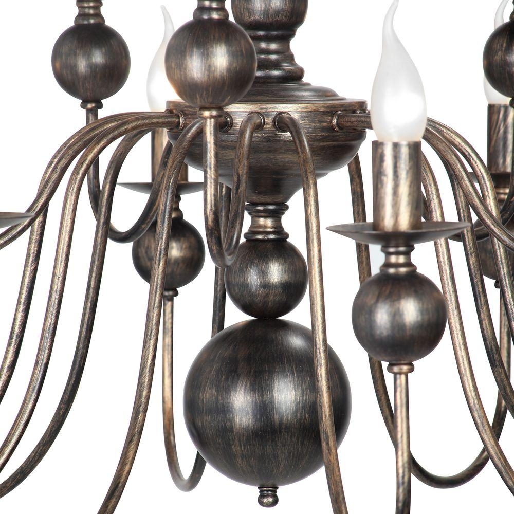 Изображение товара Подвесная люстра в стиле старина Vitaluce V1847-7/15 черный металл со 15 лампами