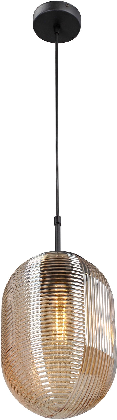 Изображение товара Подвесной светильник Vitaluce V2817-1/1S модерн стиль 1 плафон черный с коньячным стеклом 220V