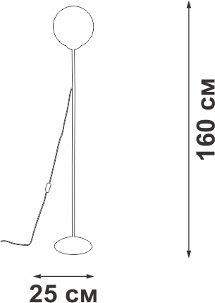 Изображение товара Торшер Vitaluce V2842-0/1P шар белый с выключателем 1 лампа E27 40 Вт