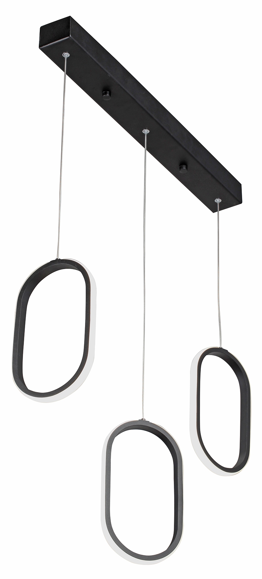 Изображение товара Подвесной светильник светодиодный Vitaluce V3049-1/3S стиль хай-тек 3 плафона черный