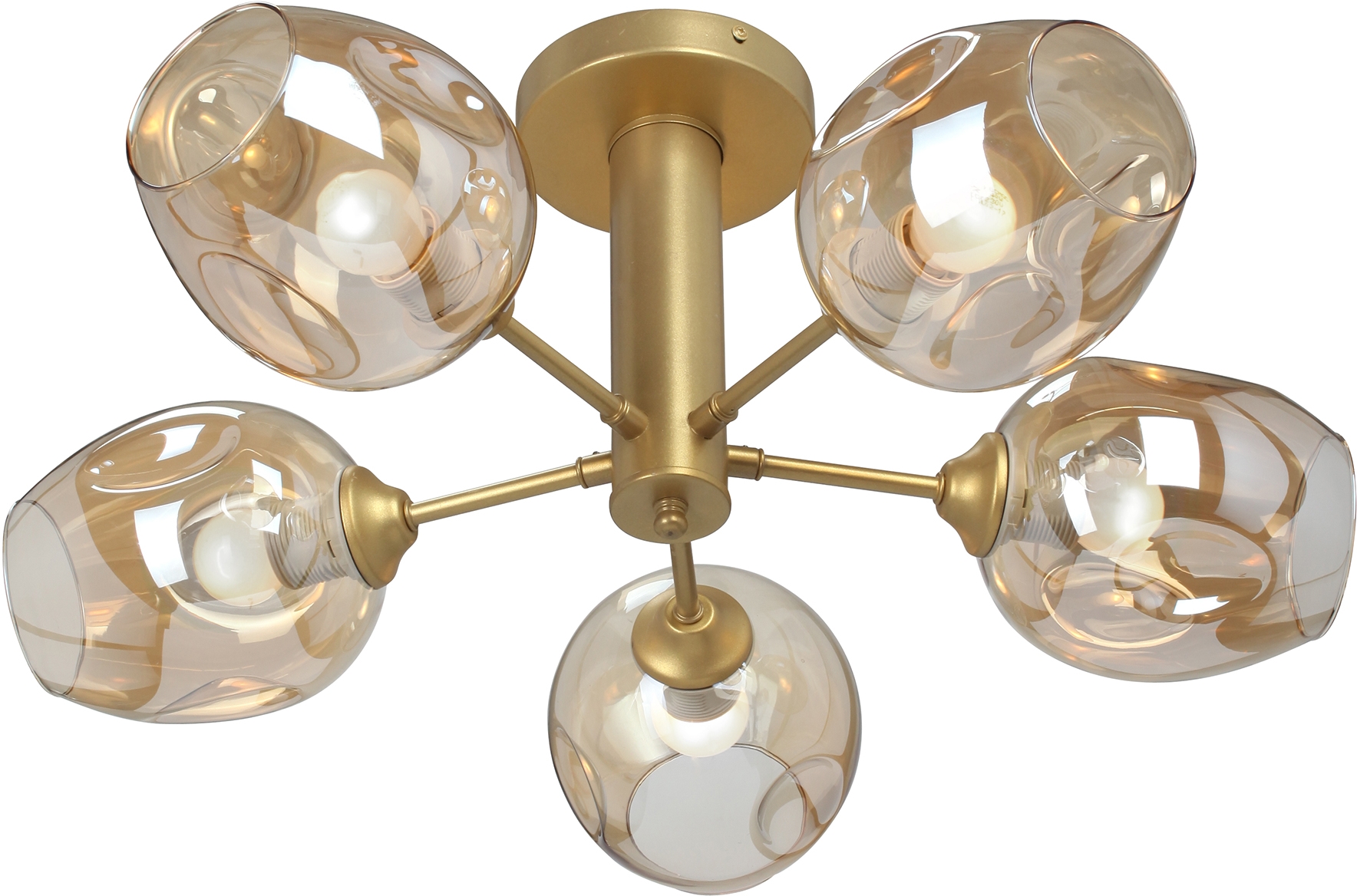 Изображение товара Потолочная люстра Vitaluce V3956-8/5PL на штанге 5 ламп классика золото стекло