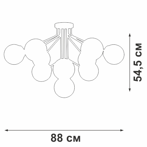 Изображение товара Потолочная люстра на штанге Vitaluce V42870-8/10PL, 10xE14 макс. 40Вт шарики
