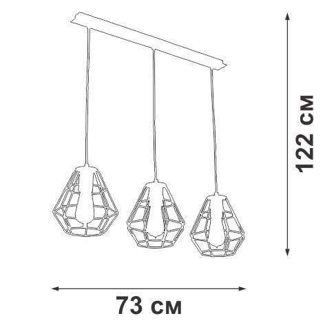 Изображение товара Подвесной светильник Vitaluce V4389-1/3S черного цвета